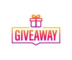 Giveaway banner for social media contests and special offer. Vector stock illustration