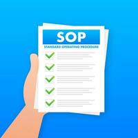 SOP   Standard Operating Procedure. Vector stock illustration