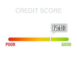 Credit score scale showing good value. Vector stock illustration.