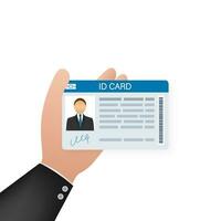 ID Card on white background. Flat design style. Vector illustration