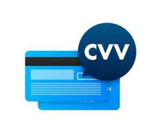 Credit card secure CVV code. Financial label. Vector stock illustration