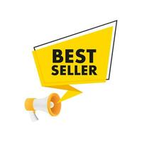 Best seller badge. Best seller golden label. Retail badge. Advertisement symbol. Vector stock illustration