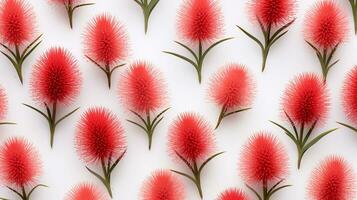 Bottlebrush flower pattern background. Flower background texture. Generative AI photo