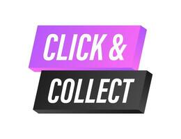 Megaphone click and collect banner. Flat style. Website vector icon. Vector stock illustration.