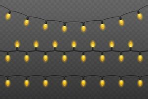 Christmas lights. Glowing lights for Xmas Holiday cards, banners, posters. vector