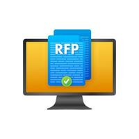 RFP request for proposal document. Vector stock illustration