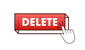 Delete button and Cursor Clicks. Trash can. Vector stock illustration