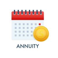 Annuity icon. financial calendar. Vector stock illustration