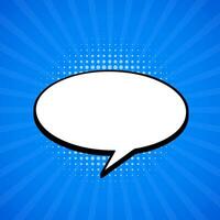 Comic speech bubble. Retro burst background in pop style. Vector illustration.