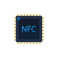 nfc procesador icono. nfc chip. cerca campo comunicación. vector valores ilustración