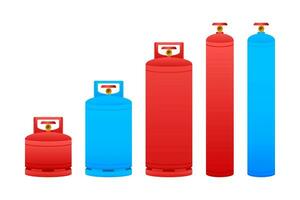 Gas cylinder vector tank. Lpg propane bottle icon container. Oxygen gas. Vector stock illustration.