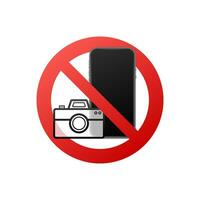 No photo, great design for any purposes. Camera icon. Warning icon. Vector illustration