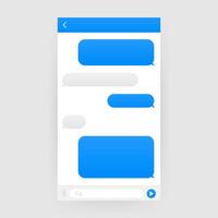 charla interfaz solicitud con diálogo ventana. limpiar móvil ui diseño concepto. SMS Mensajero. vector valores ilustración.