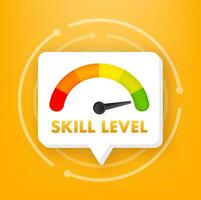 Skill levels growth, meter indicator. Skills enhancement. Vector stock illustration