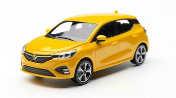 Displaying a 3D miniature Hatchback car. Generative AI photo