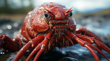 Close-up photo of a Yabby looking any direction. Generative AI