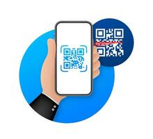 qr código para teléfono inteligente inscripción escanear yo con teléfono inteligente icono. qr código para pago. vector ilustración.