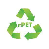 99 recycled materials. rPet standard sign, label. Vector stock illustration