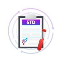 std para bandera diseño.std, sexual transmitido enfermedad vector icono