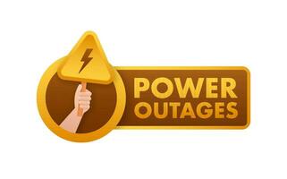 Power outages. Badge, icon stamp logo Vector illustration