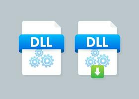 Flat design with people. DLL   Dynamic Link Library acronym vector