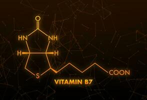 vitamina b7 fórmula. vitamina b7 biotina molécula. esquelético fórmula. vector