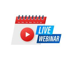 Live Webinar Button, icon. Vector stock illustration.