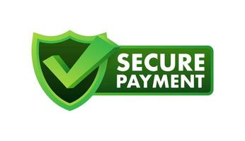 Secure payment. Credit card icon with shield. Secure transaction. Vector stock illustration