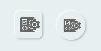 Software solid icon in neomorphic design style. Application signs vector illustration.