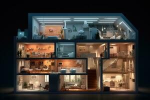 House cross section. Building project cutaway. Generative AI photo