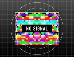 Pixel art no signal. Glitch camera effect. Vector image