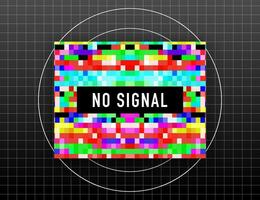 Pixel art no signal. Glitch camera effect. Vector image