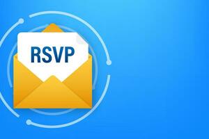rsvp correo icono. Por favor responder a correo lineal signo. vector valores ilustración