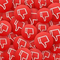 Dislike round sticker pattern. Social network post. Social media like. Motion graphics vector