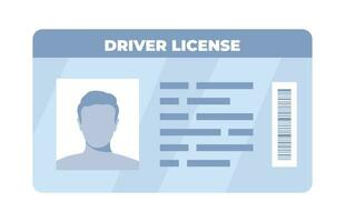 ID card. Personal info data. Identification document with person photo. User or profile card. Driver's license. Flat style. Vector illustration.