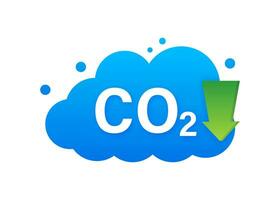 CO2 logo in flat style isolated on empty background. Flat icon on white backdrop. Vector logo illustration