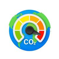 Illustration with co2 indicator. Ecology design on white background. Vector illustration