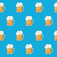 Vector seamless background with glasses of beer