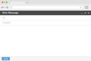 Email template. Blank e mail browser window. Mail message web page vector frame. Vector stock illustration.