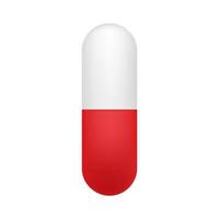 Capsule pill. Realistic pills blister with capsules on white background. Vector illustration.