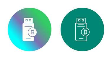 Bitcoin Usb Device Vector Icon