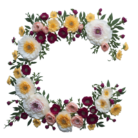 blomma gräns ram png bild transparent bakgrund ai generativ