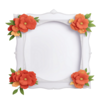 Flower Border Frame PNG Image Transparent Background Ai Generative