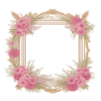 blomma gräns ram png bild transparent bakgrund ai generativ