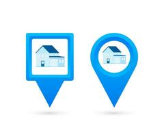 Map pointer with House. Pin Point Home. Vector stock illustration