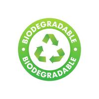 Flat icon with green biodegradable. Eco friendly concept vector