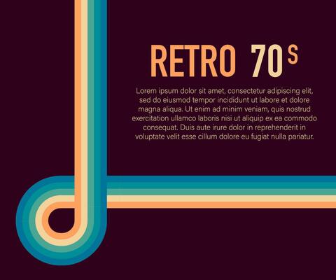 70s, 1970 abstract vector stock retro lines background. Vector illustration