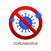 Sign caution coronavirus. Coronavirus danger and public health risk disease and flu outbreak. Vector stock illustration