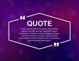 Quote frames. Blank template with print information design quotes. Vector stock illustration