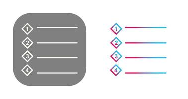 Unique Numbered list Vector Icon